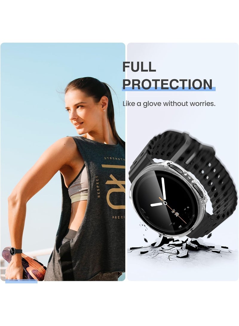 جراب واقي شاشة لساعة سامسونج جالاكسي ووتش 8 مقاس 40 مم مع زجاج مقوى، عبوة واحدة من غطاء حماية صلب من البولي كربونات لساعة جالاكسي ووتش 8 - مقاوم للضباب، سريع الاستجابة للمس (شفاف) - Image 5